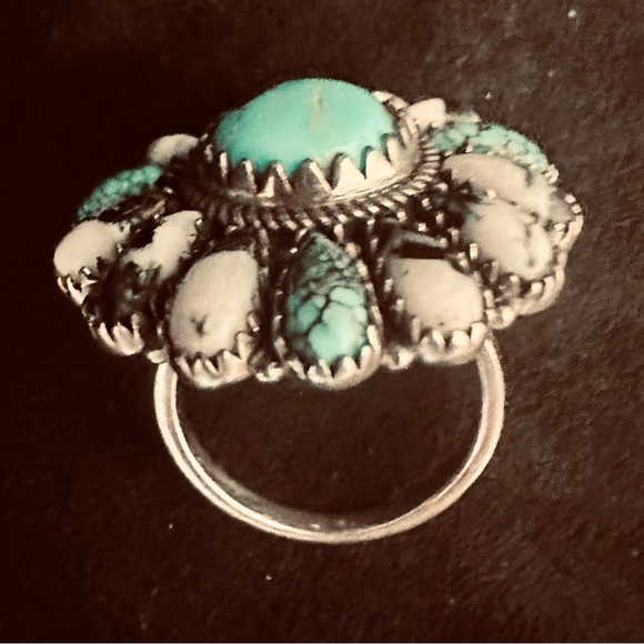 Blue Moon Turquoise and White Buffalo Gemstone Ring in Sterling Silver Sz 7 NWT - Picture 3 of 7